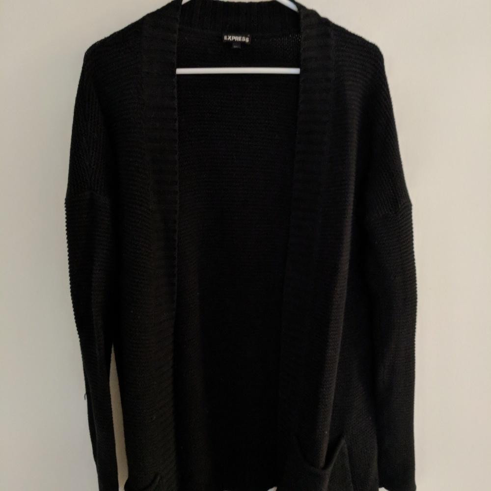 Express Black Casual Cardigan, Chunky Knit